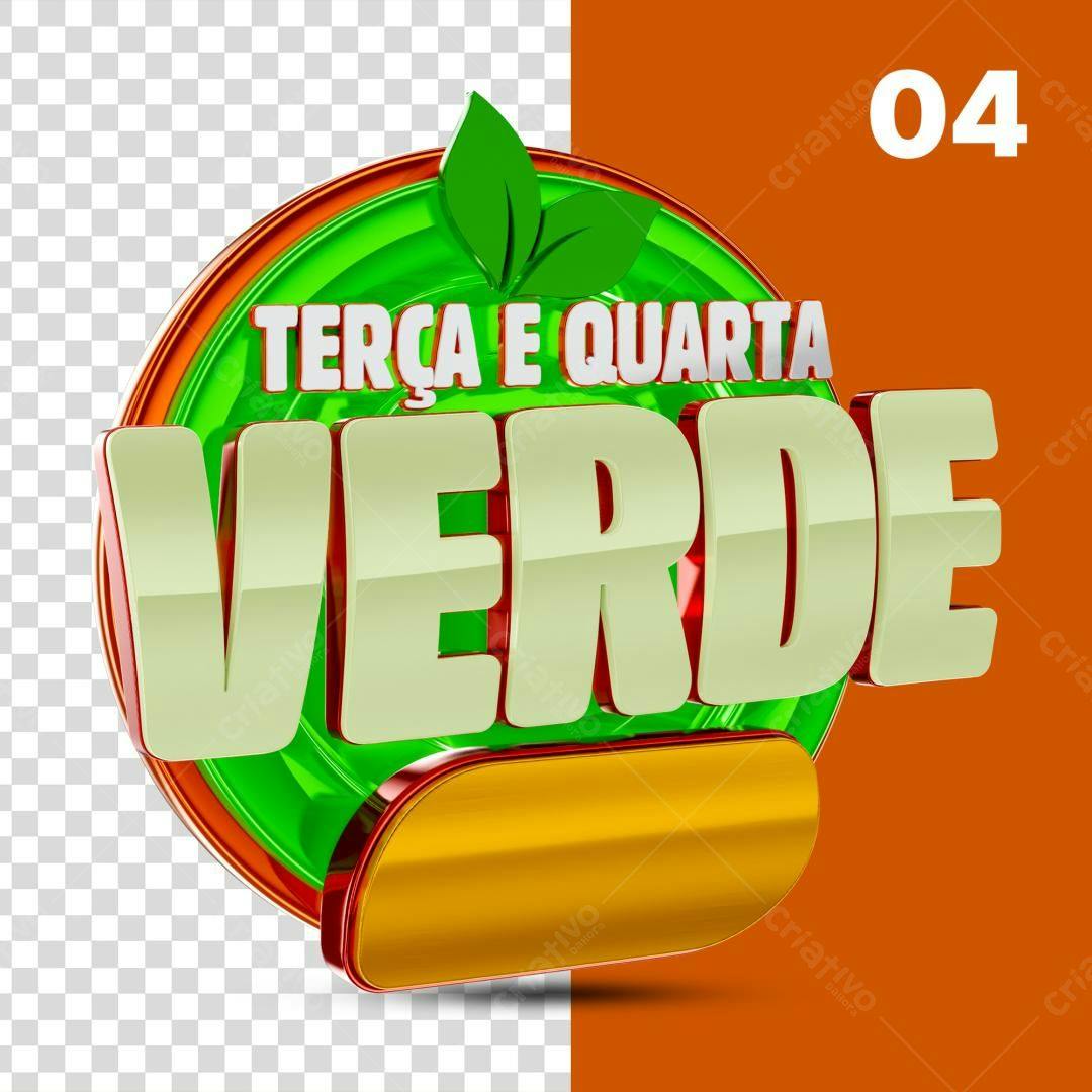 Selo 3D promocional verde e dourado