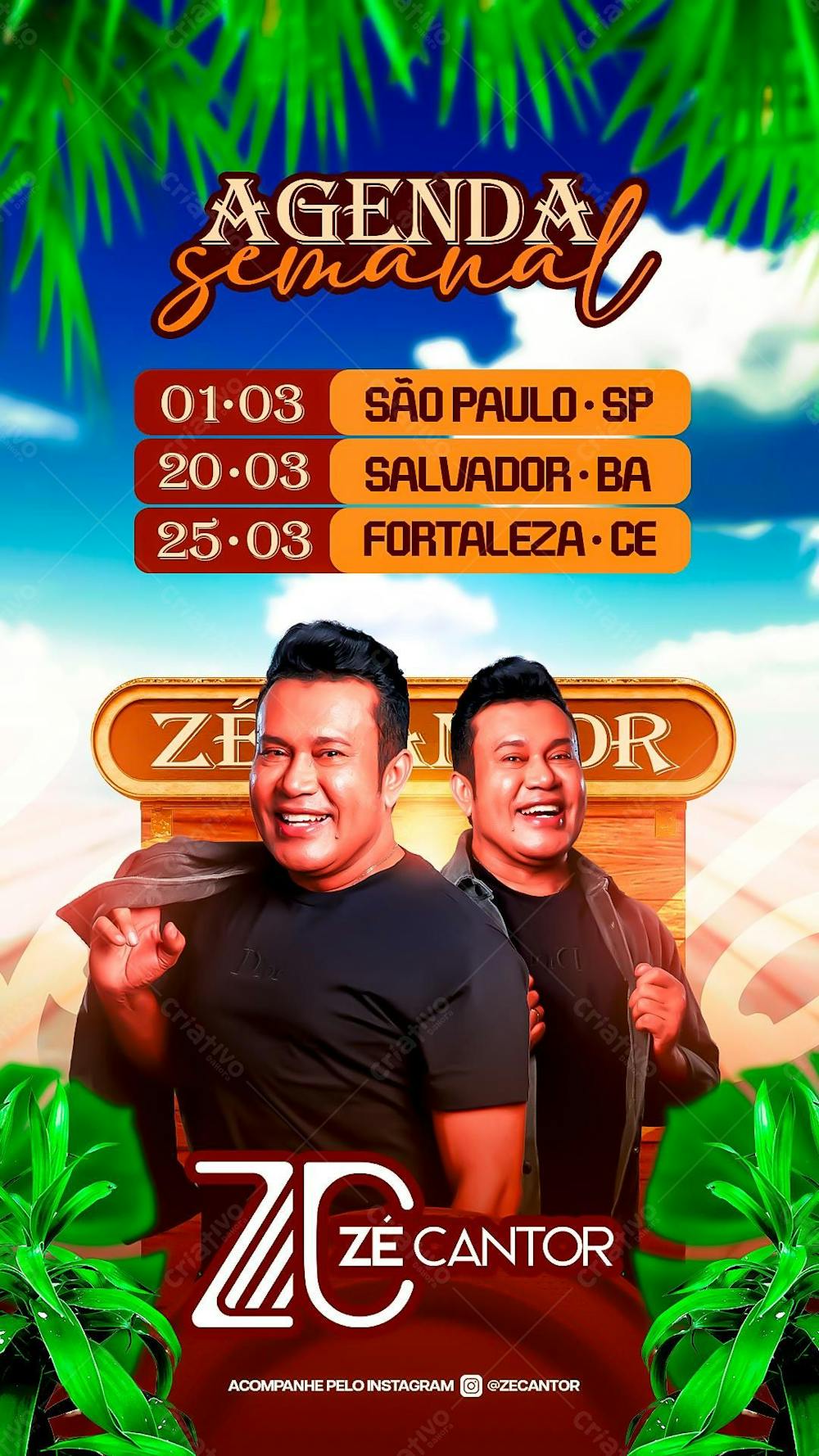 Agenda Semanal Artista - Zé Cantor