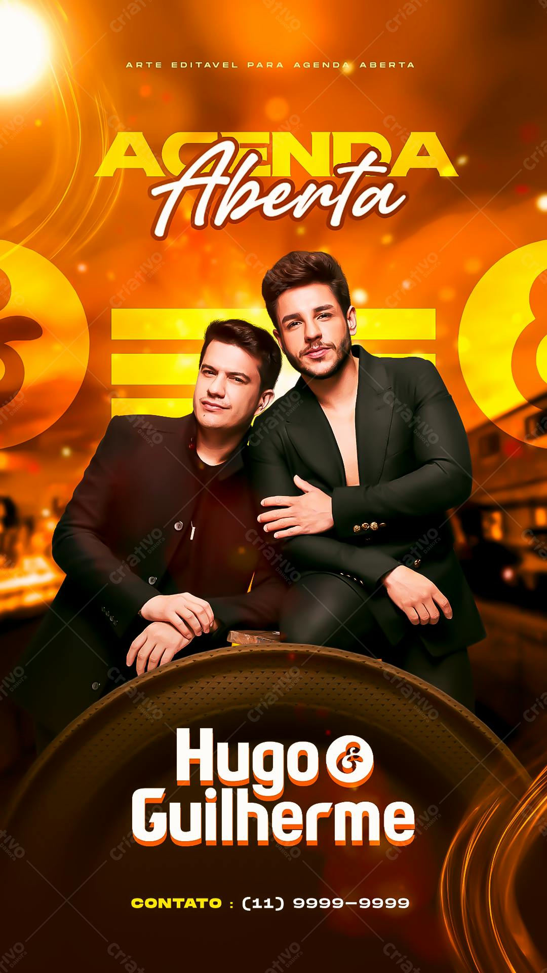 Flyer para Show Hugo & Guilherme PSD Editável