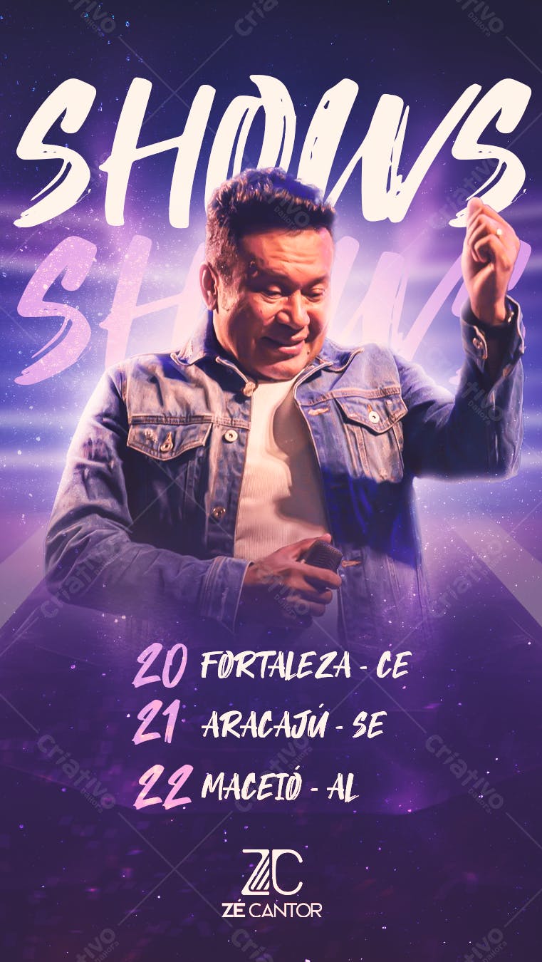 Flyer para Shows Zé Cantor PSD Editável