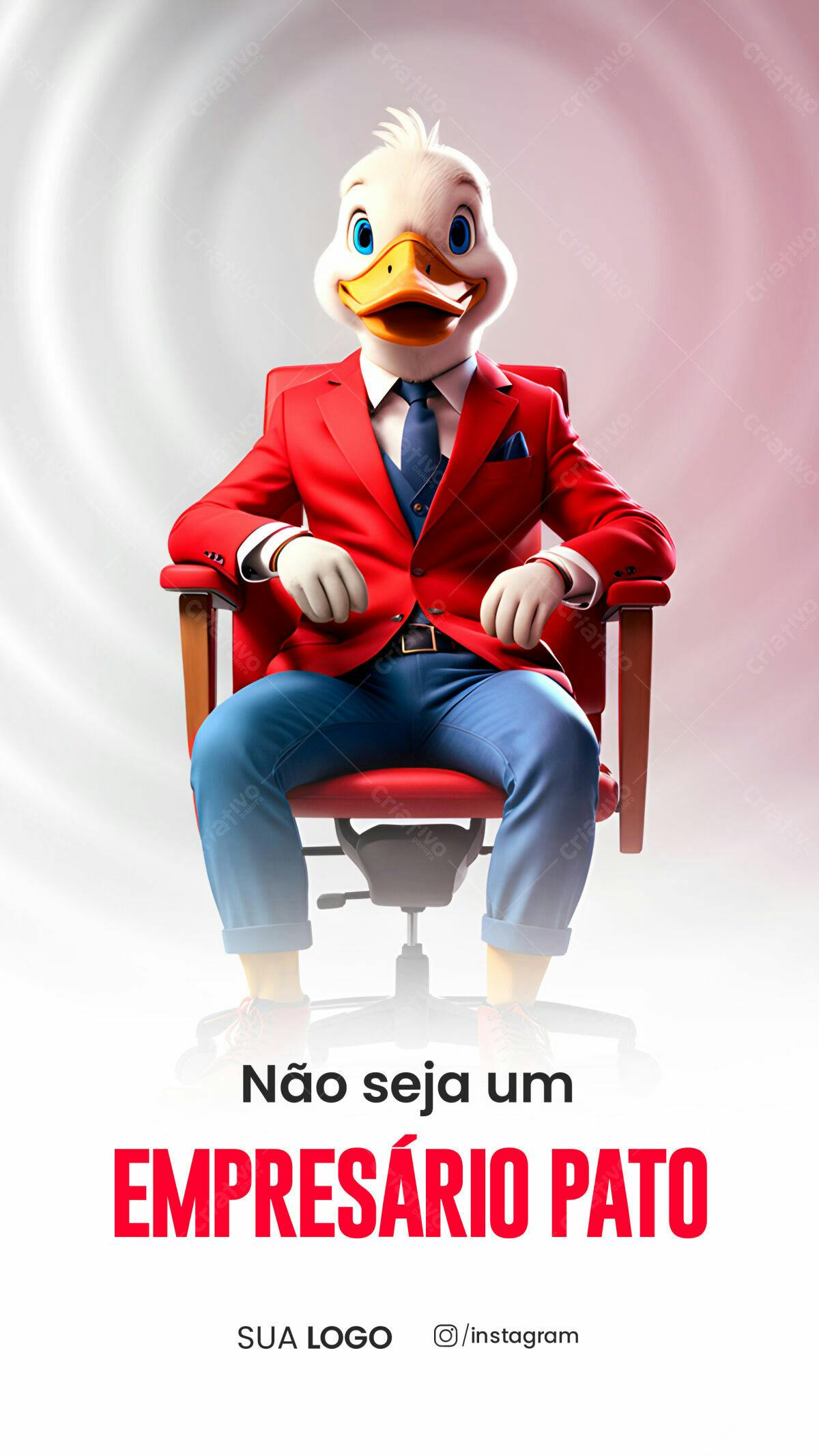 Poster Empresarial com Patinho Estilizado PSD Editável