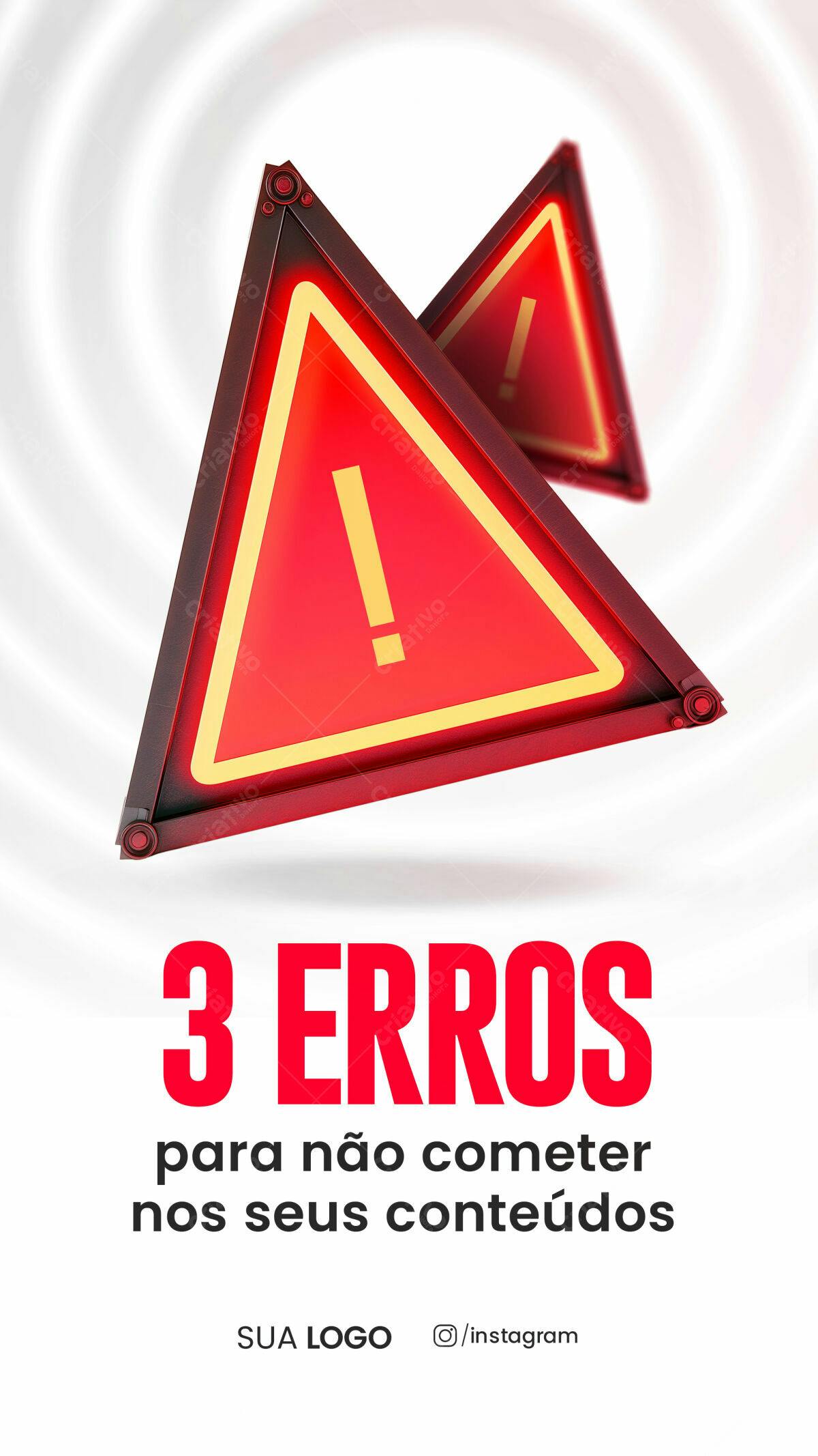Post para Redes Sociais com 3 Erros PSD Editável