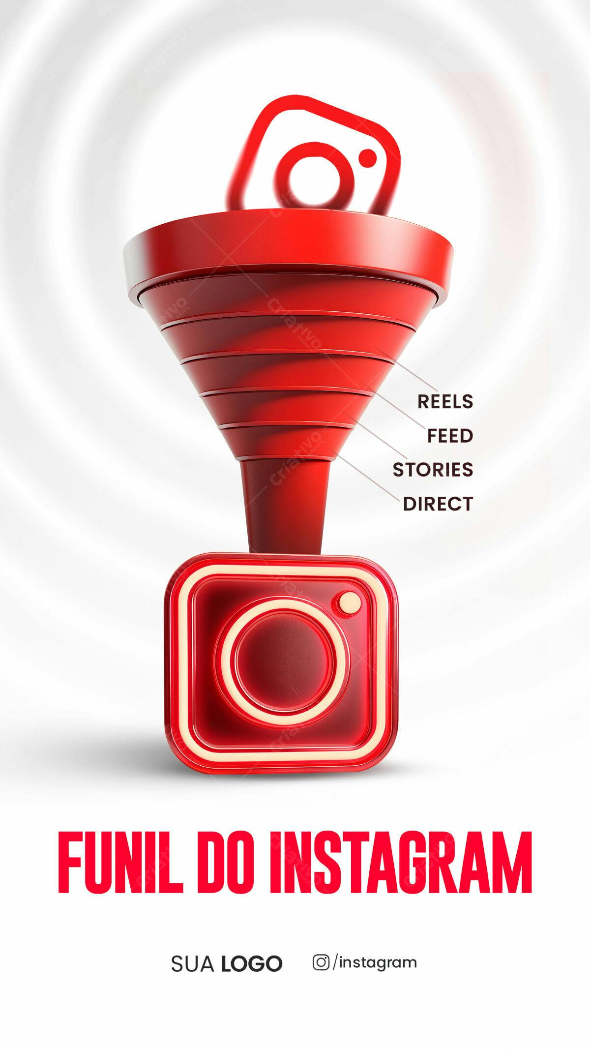 Funil de Marketing Instagram PSD Editável