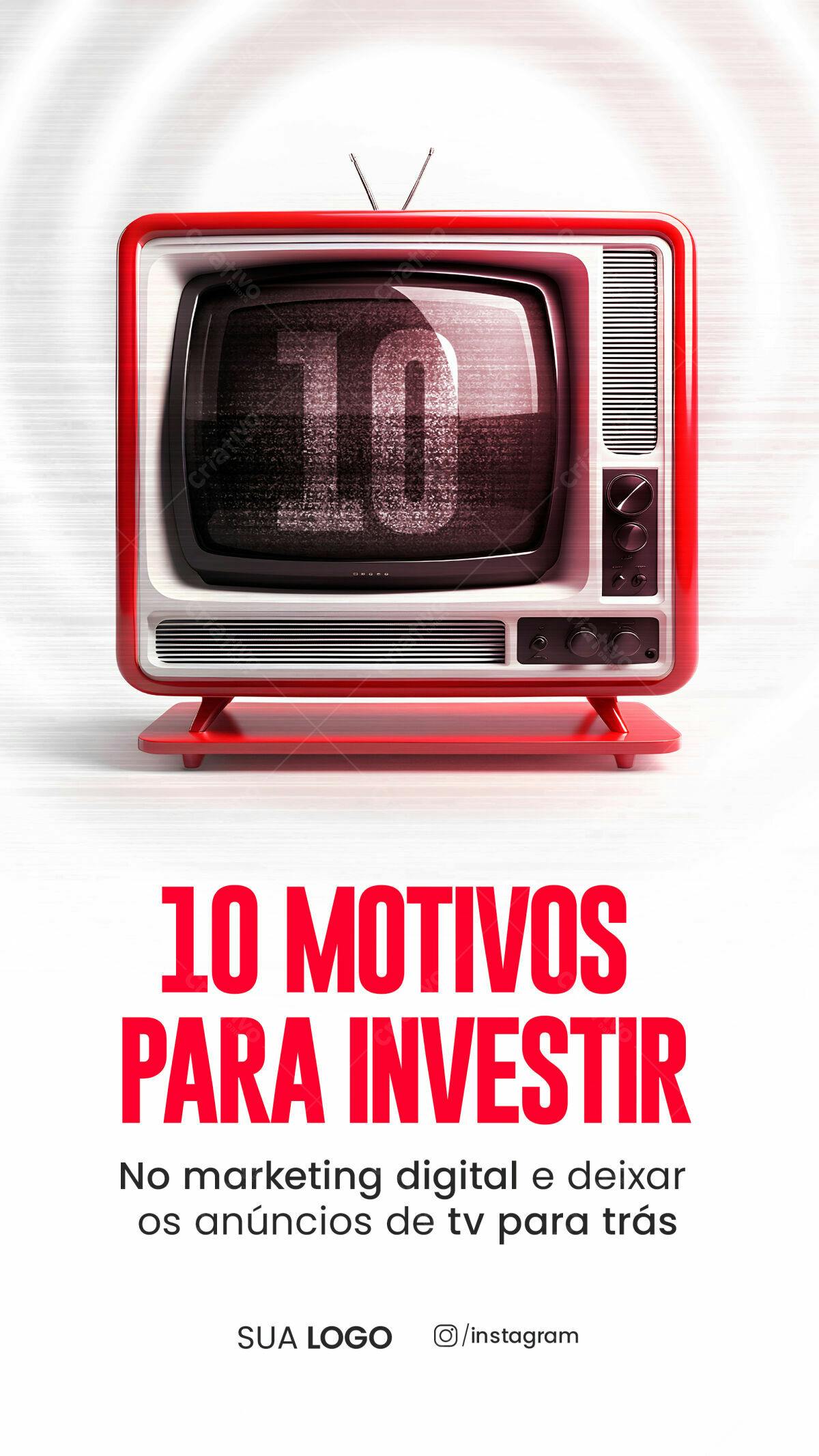 Flyer 10 Motivos para Investir em Marketing Digital PSD Editável