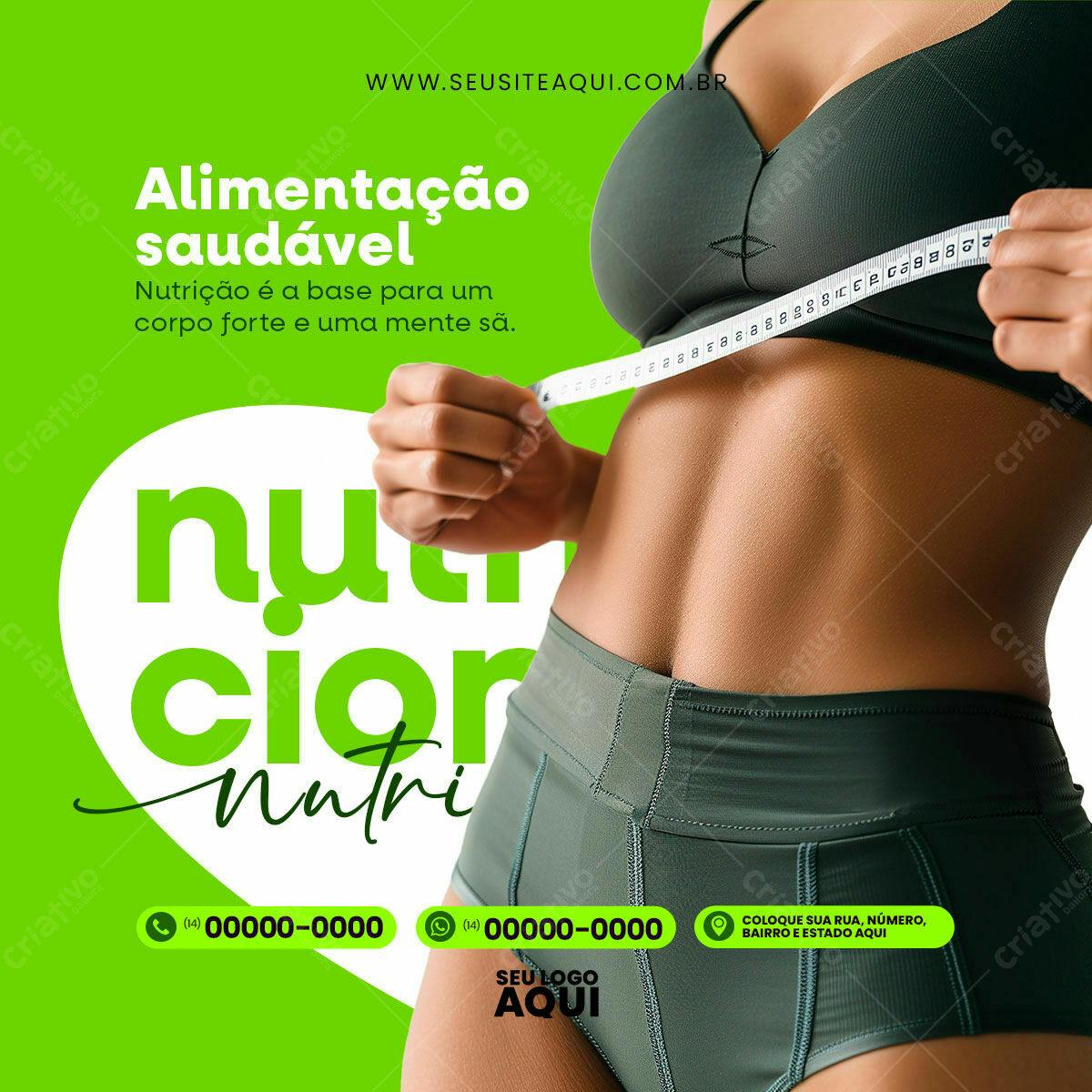 Post para Alimentação Saudável PSD Editável