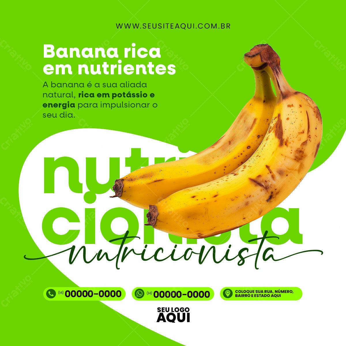 Post para Nutricionista com Banana PSD Editável