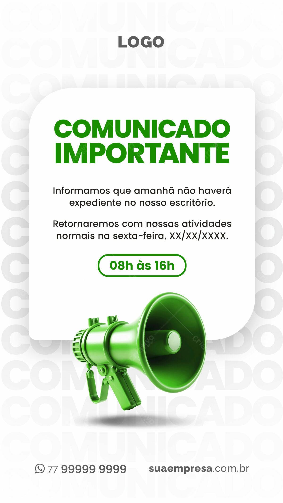Comunicado Importante PSD Editável