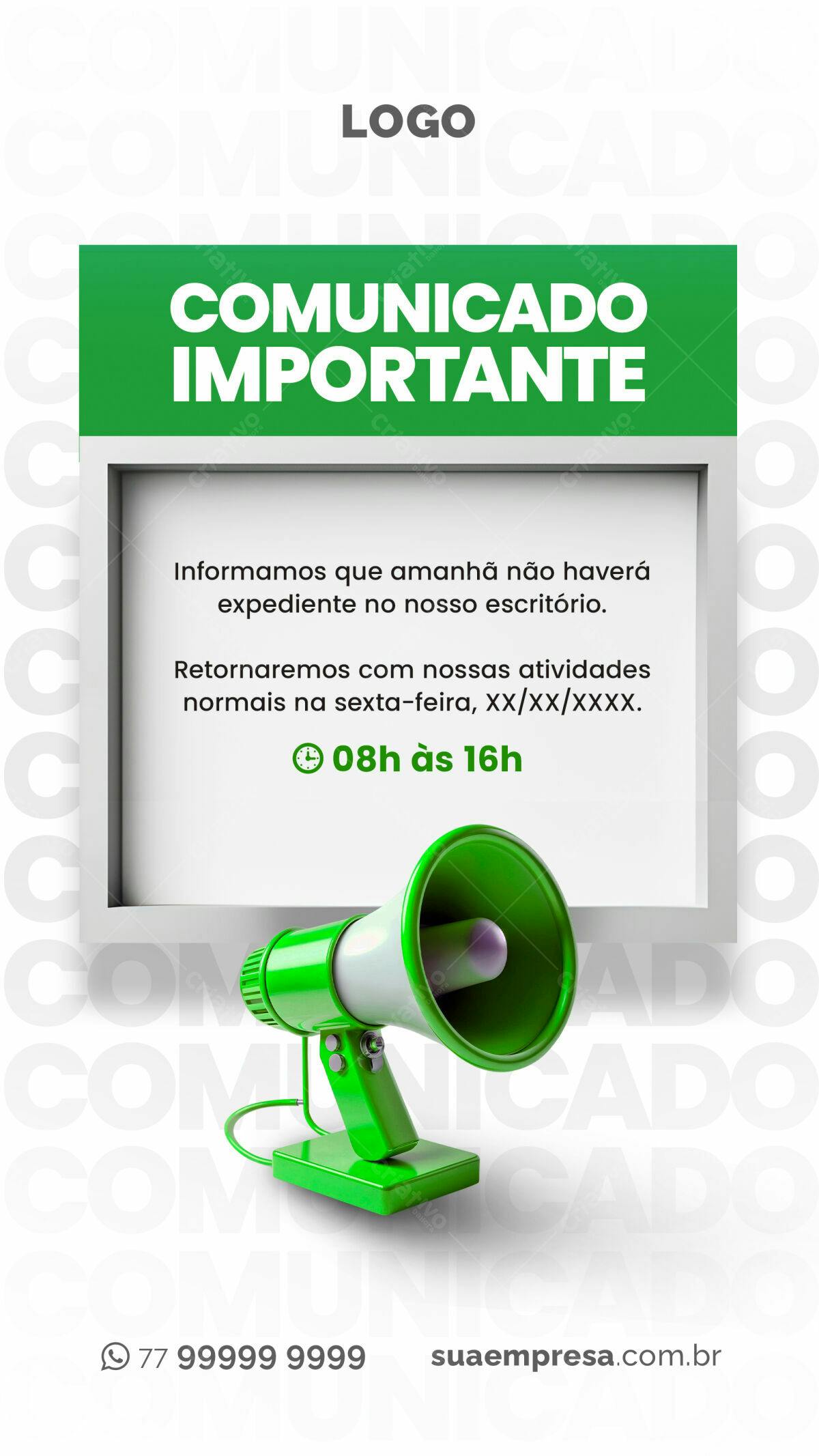 Comunicado Importante PSD Editável
