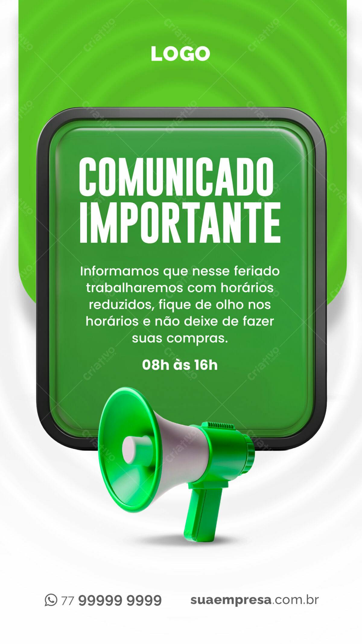 Comunicado Feriado PSD Editável