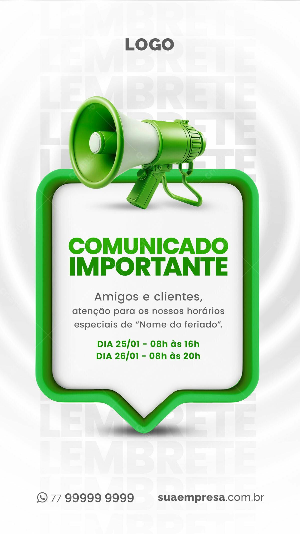 Flyer de Comunicado Importante PSD Editável