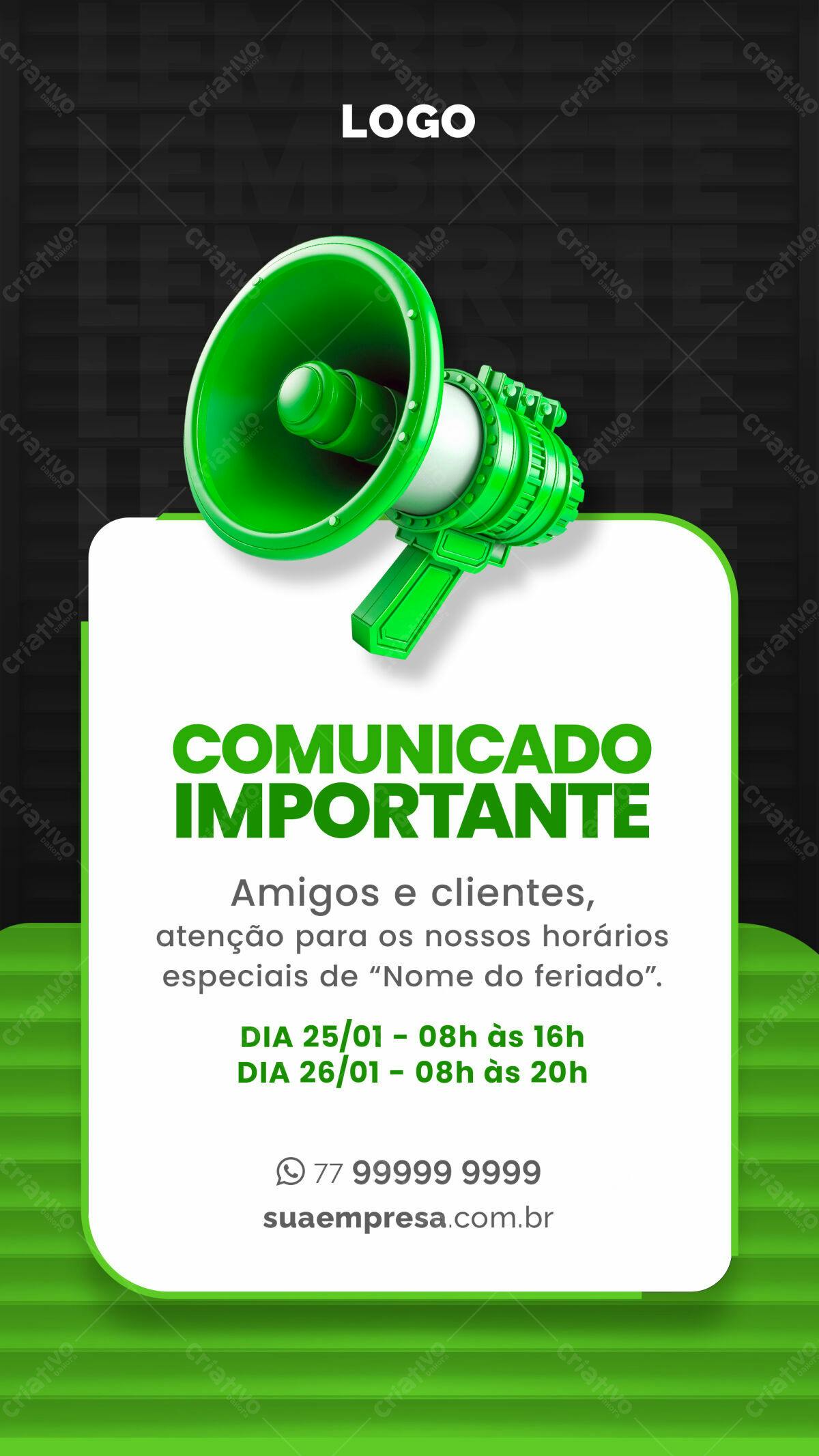 Comunicado Importante PSD Editável