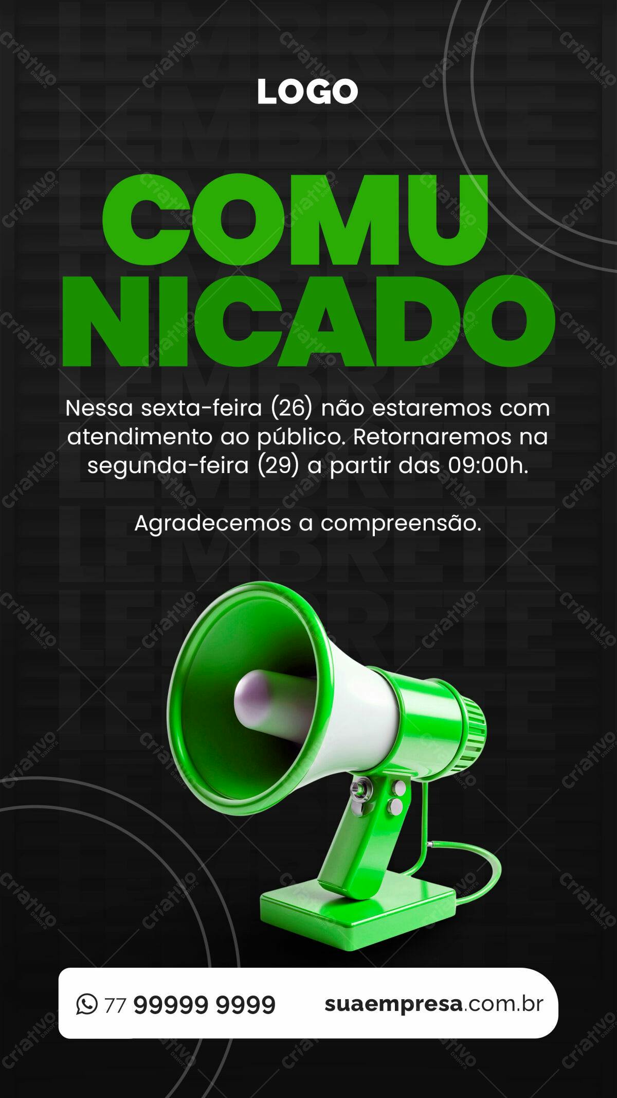 Comunicado de Encerramento PSD Editável