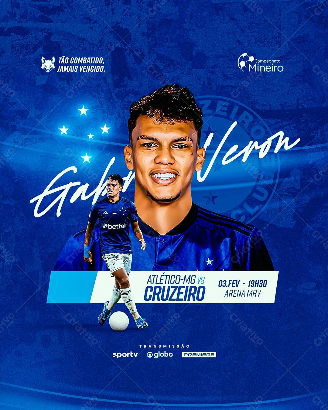 Flyer Atlético-MG x Cruzeiro PSD Editável