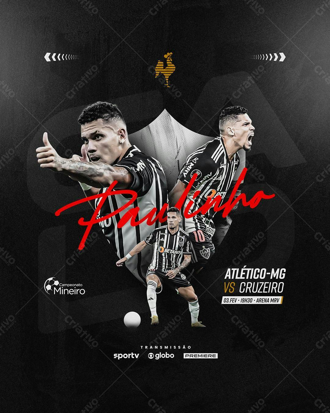 Flyer Atlético-MG x Cruzeiro PSD Editável