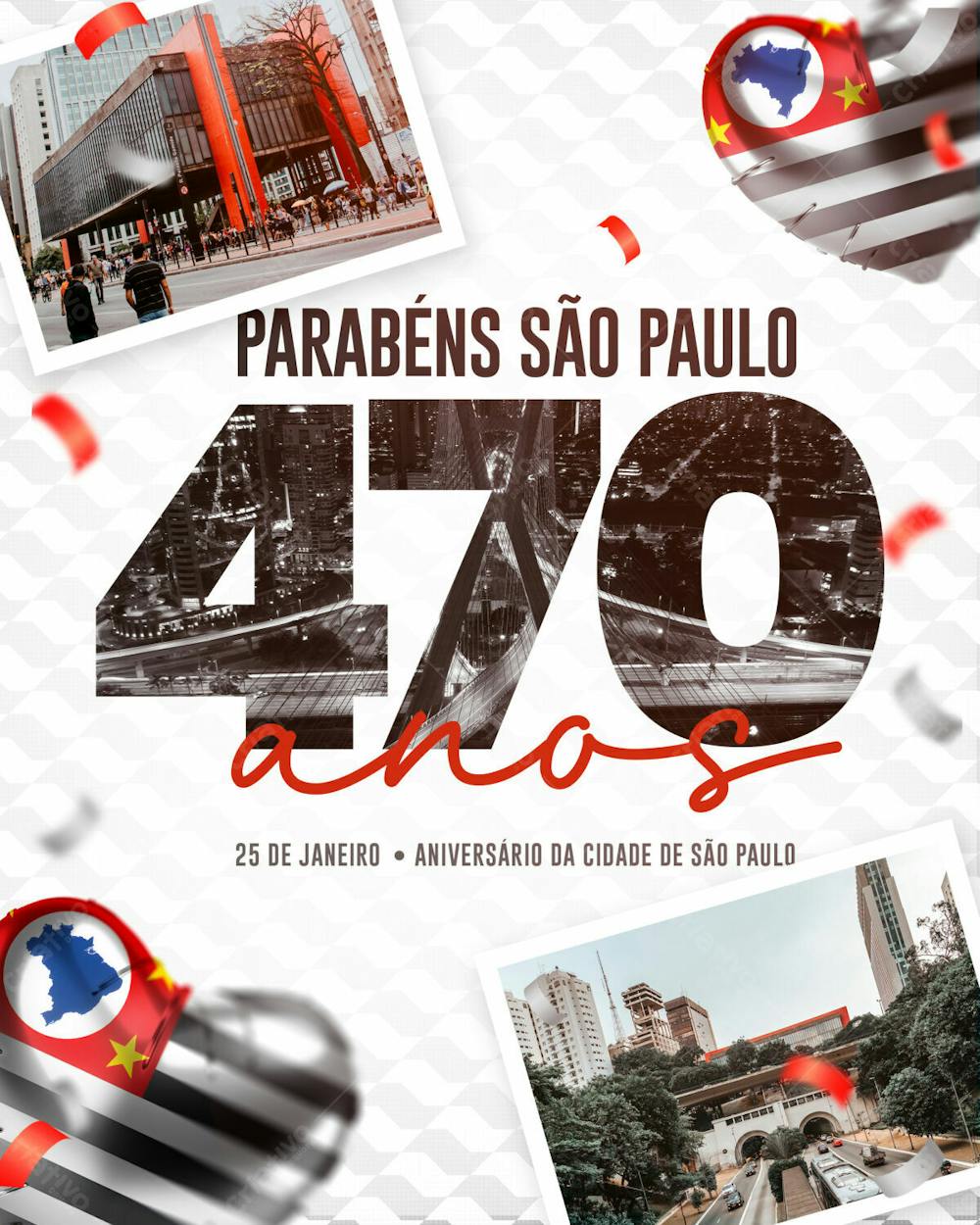 Aniversário São Paulo - Parabéns São Paulo