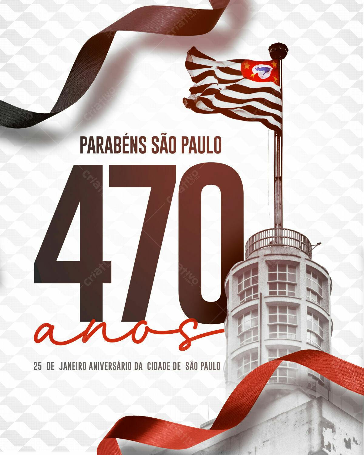 Flyer Aniversário 470 Anos São Paulo PSD Editável