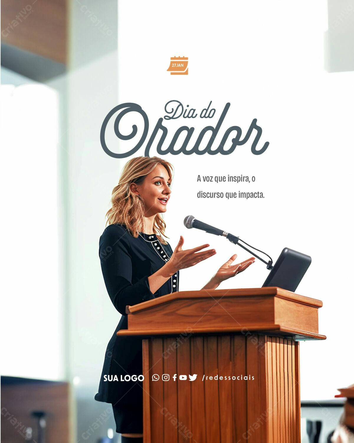 Flyer Dia do Orador PSD Editável