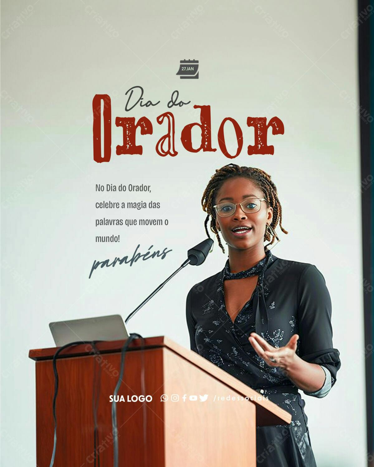 Flyer Dia do Orador PSD Editável