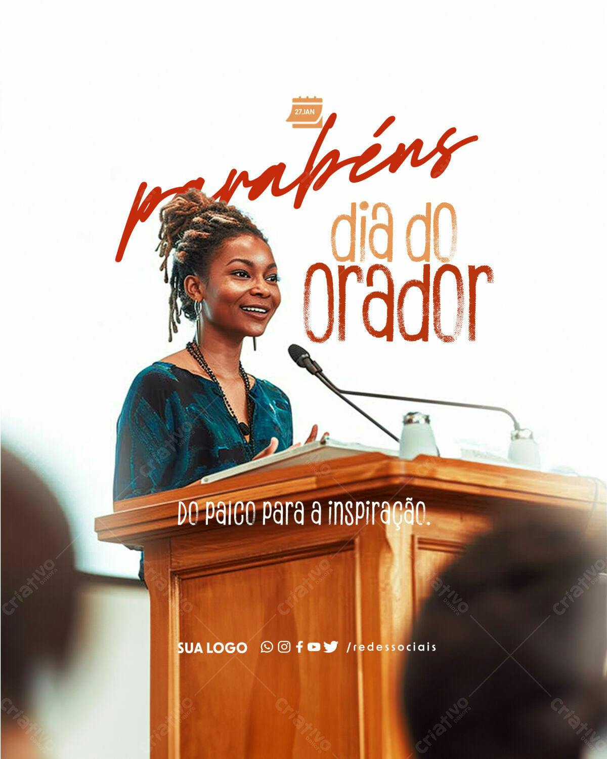 Flyer Dia do Orador PSD Editável