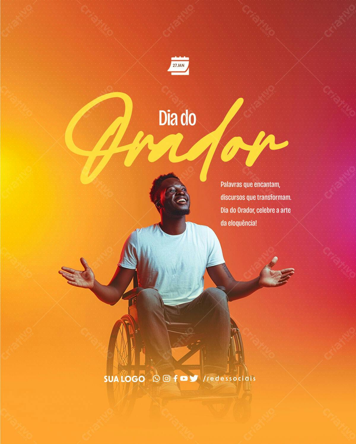 Flyer Dia do Orador PSD Editável