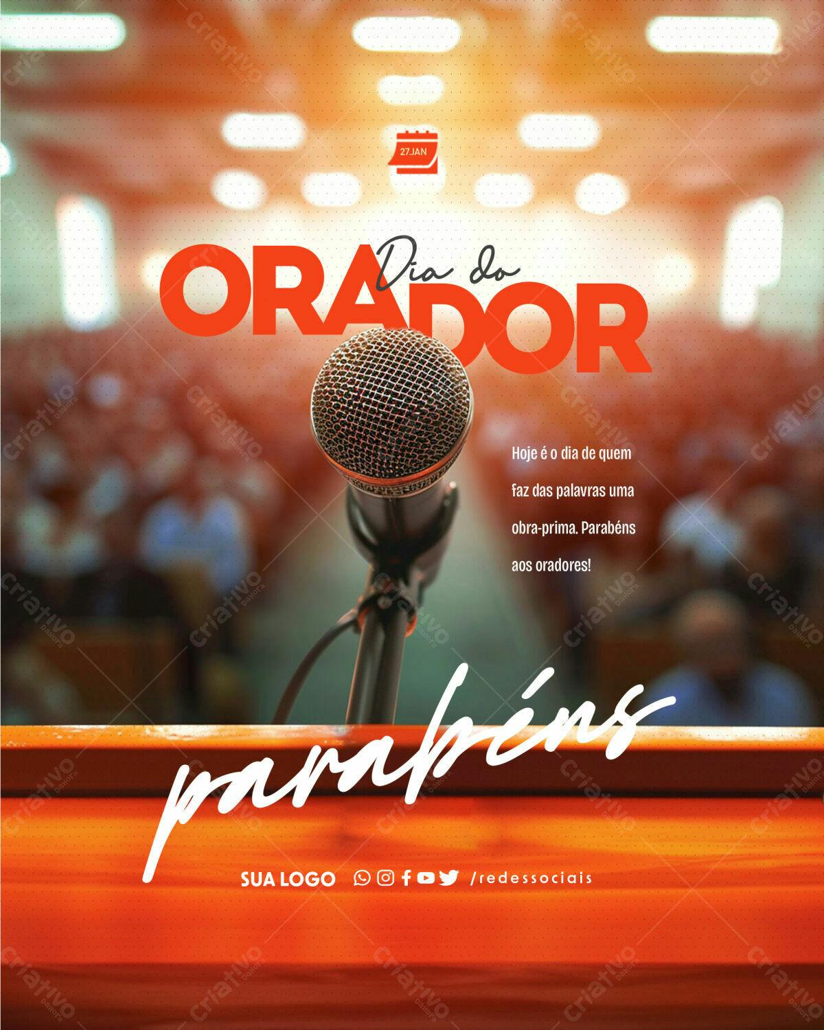 Flyer Dia do Orador PSD Editável