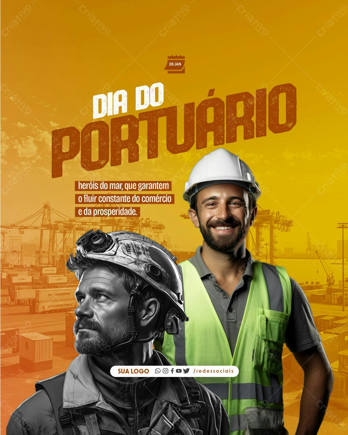 Flyer Dia do Portuário PSD Editável