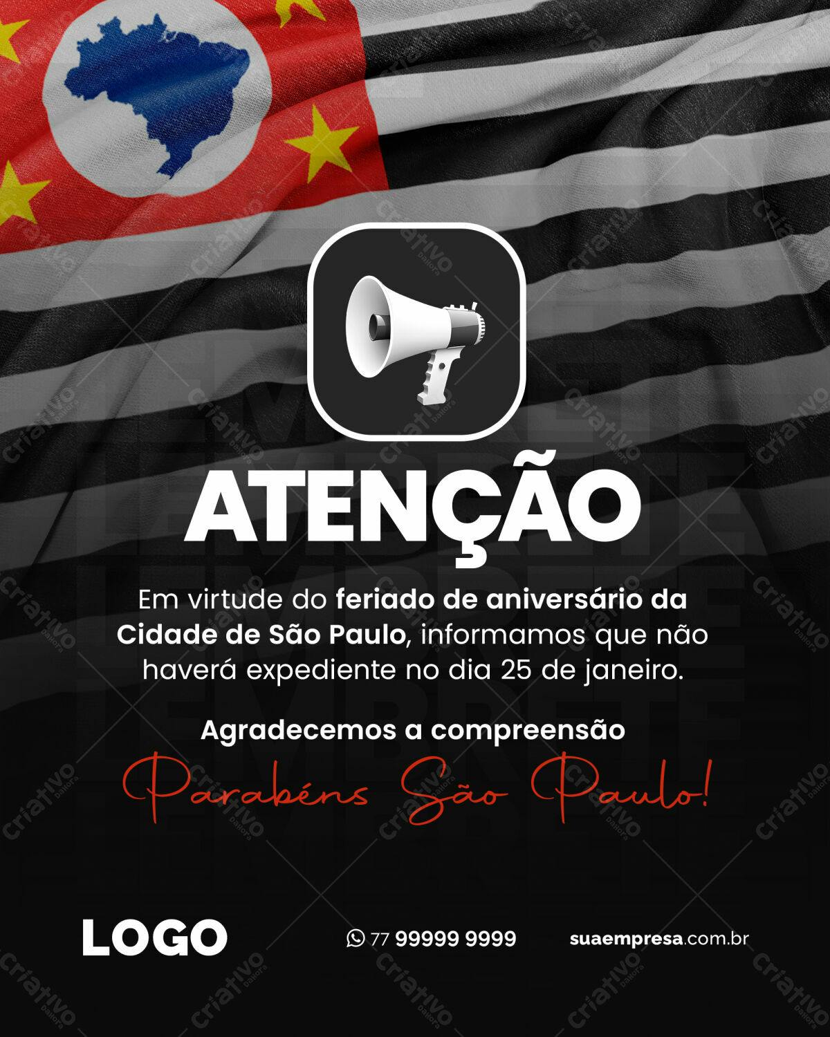Flyer Aniversário São Paulo PSD Editável