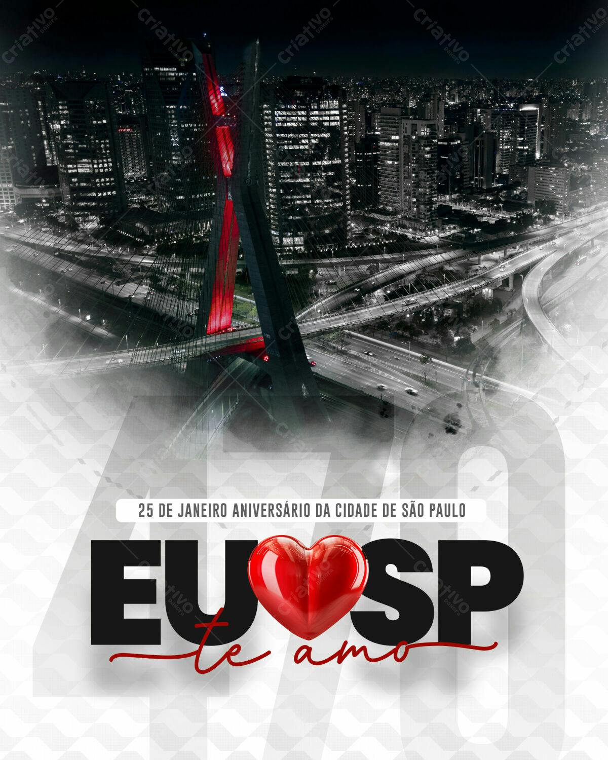 Flyer Aniversário São Paulo PSD Editável