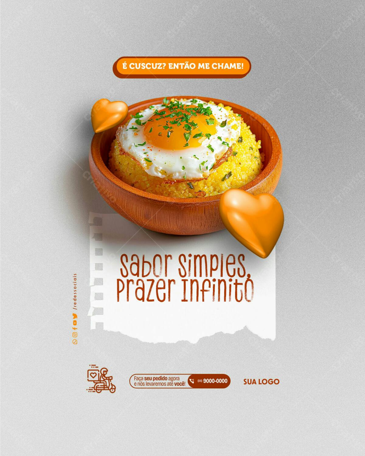 Postagem Instagram Cuscuz com Ovo PSD Editável