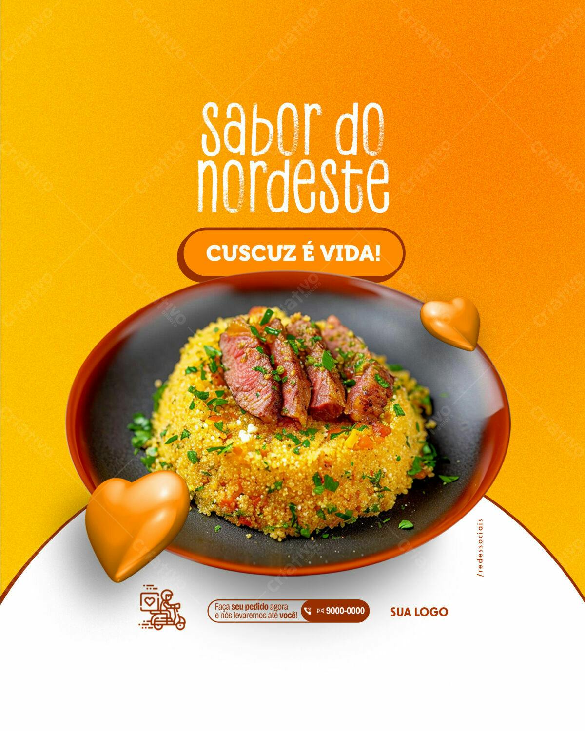 Postagem Instagram Cuscuz Nordestino PSD Editável