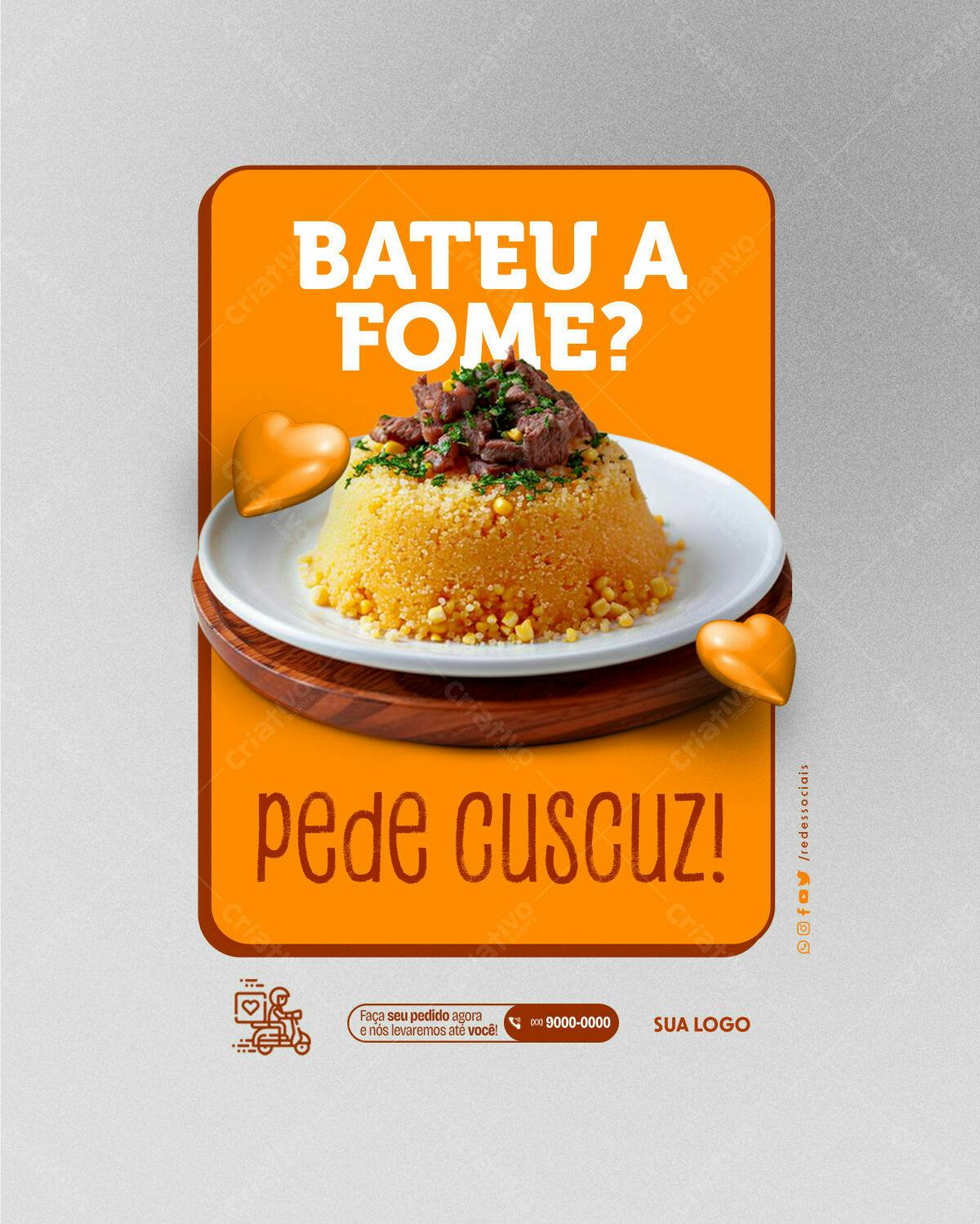 Flyer para Delivery de Cuscuz PSD Editável