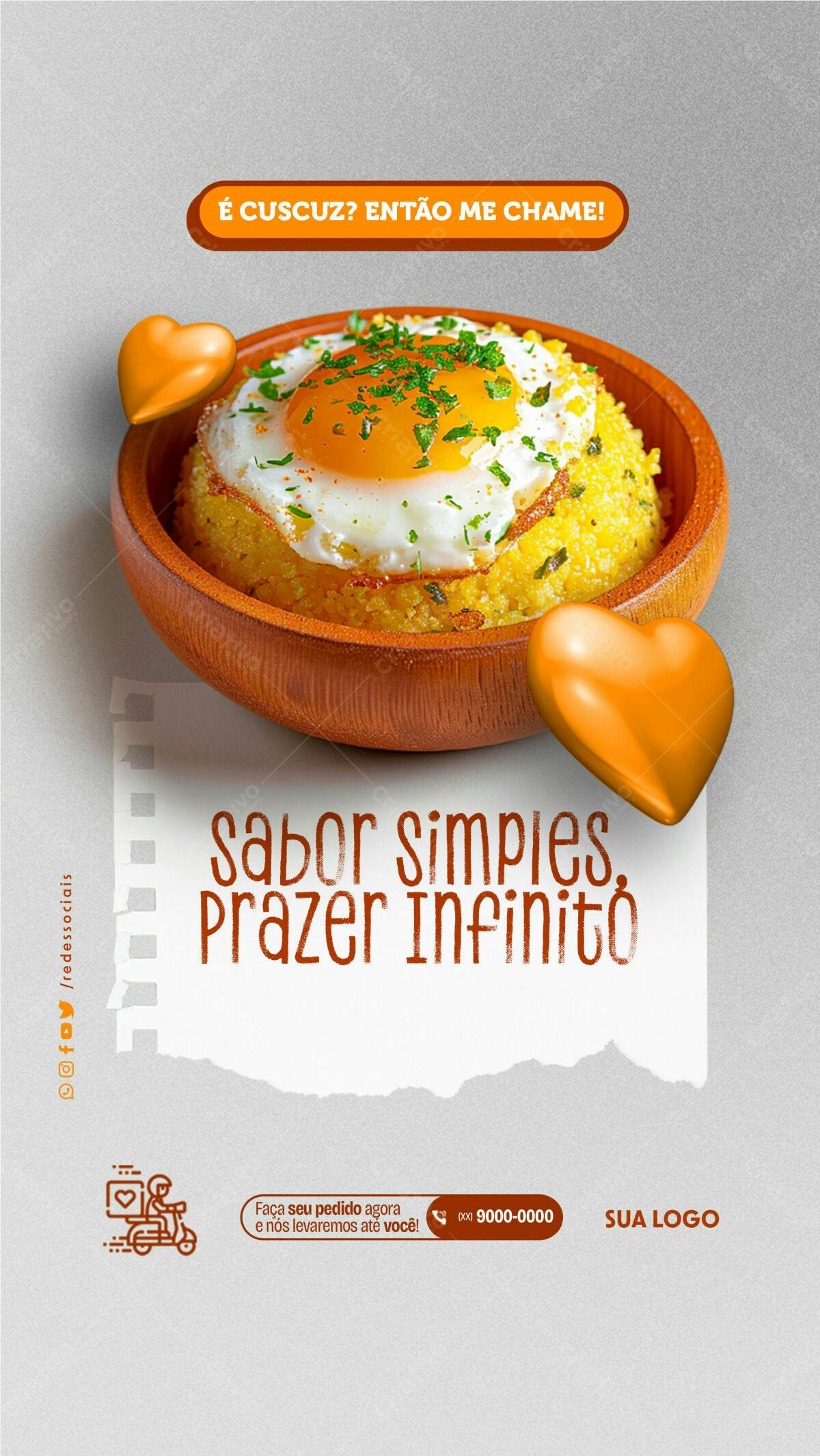 Flyer para Delivery de Cuscuz PSD Editável