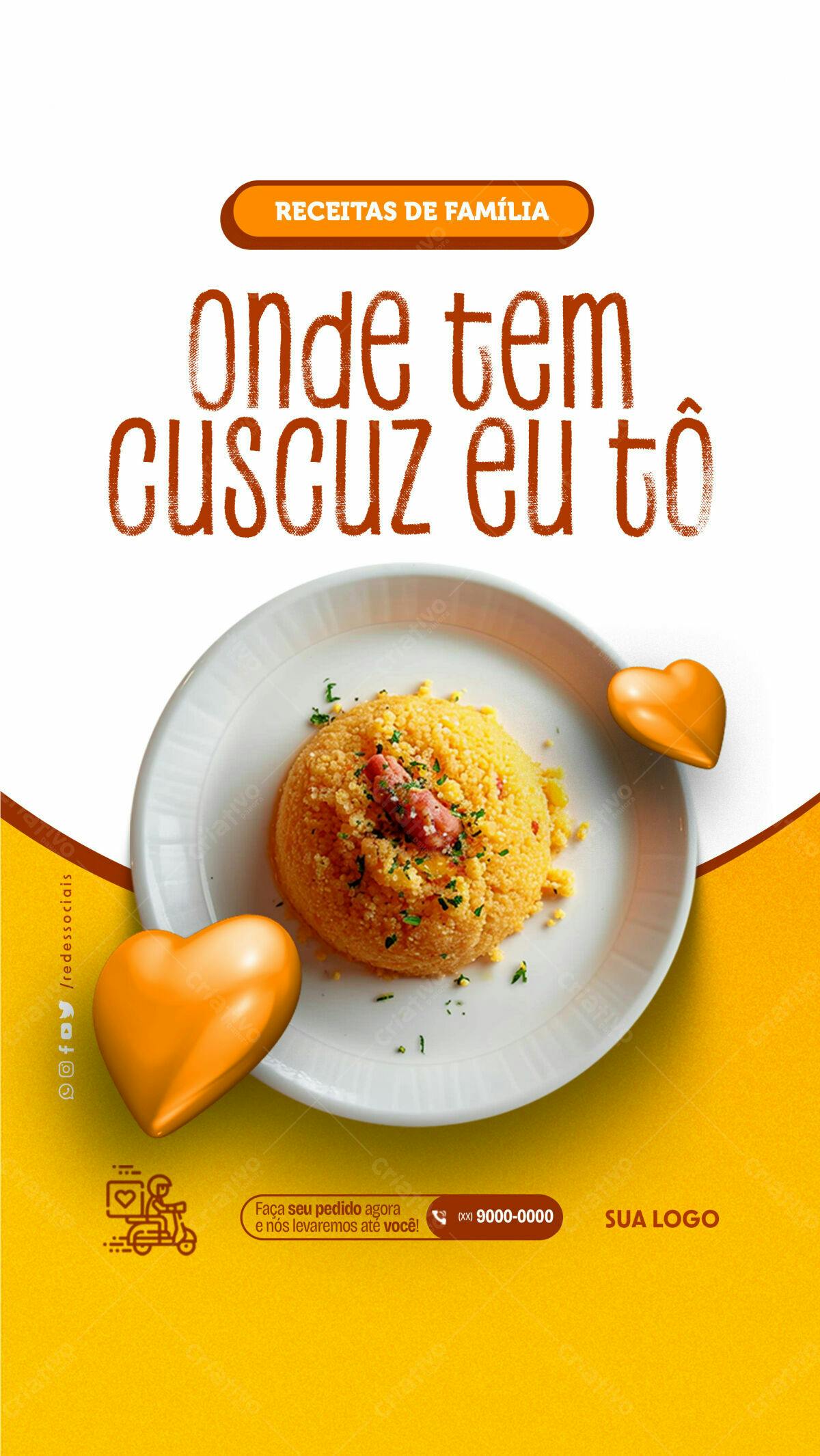 Flyer para Delivery de Cuscuz PSD Editável