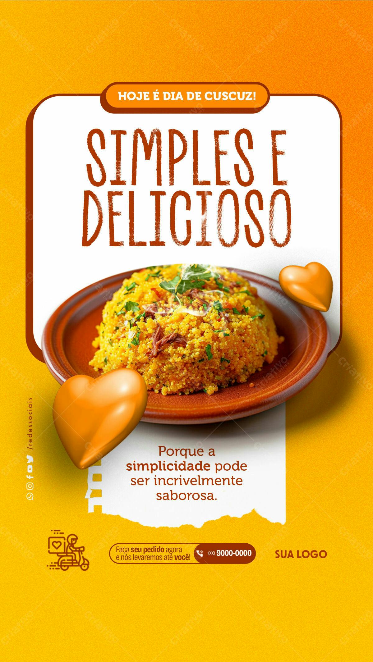 Flyer para Dia do Cuscuz PSD Editável