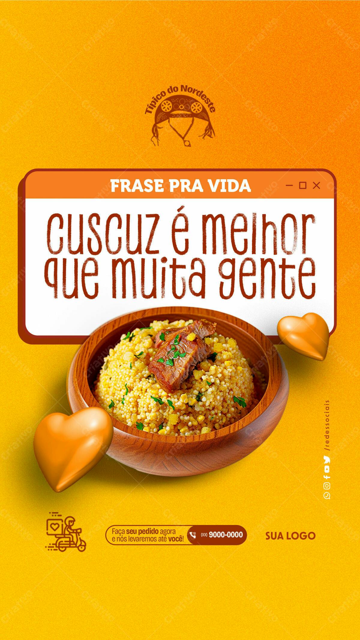 Flyer para Delivery de Cuscuz PSD Editável