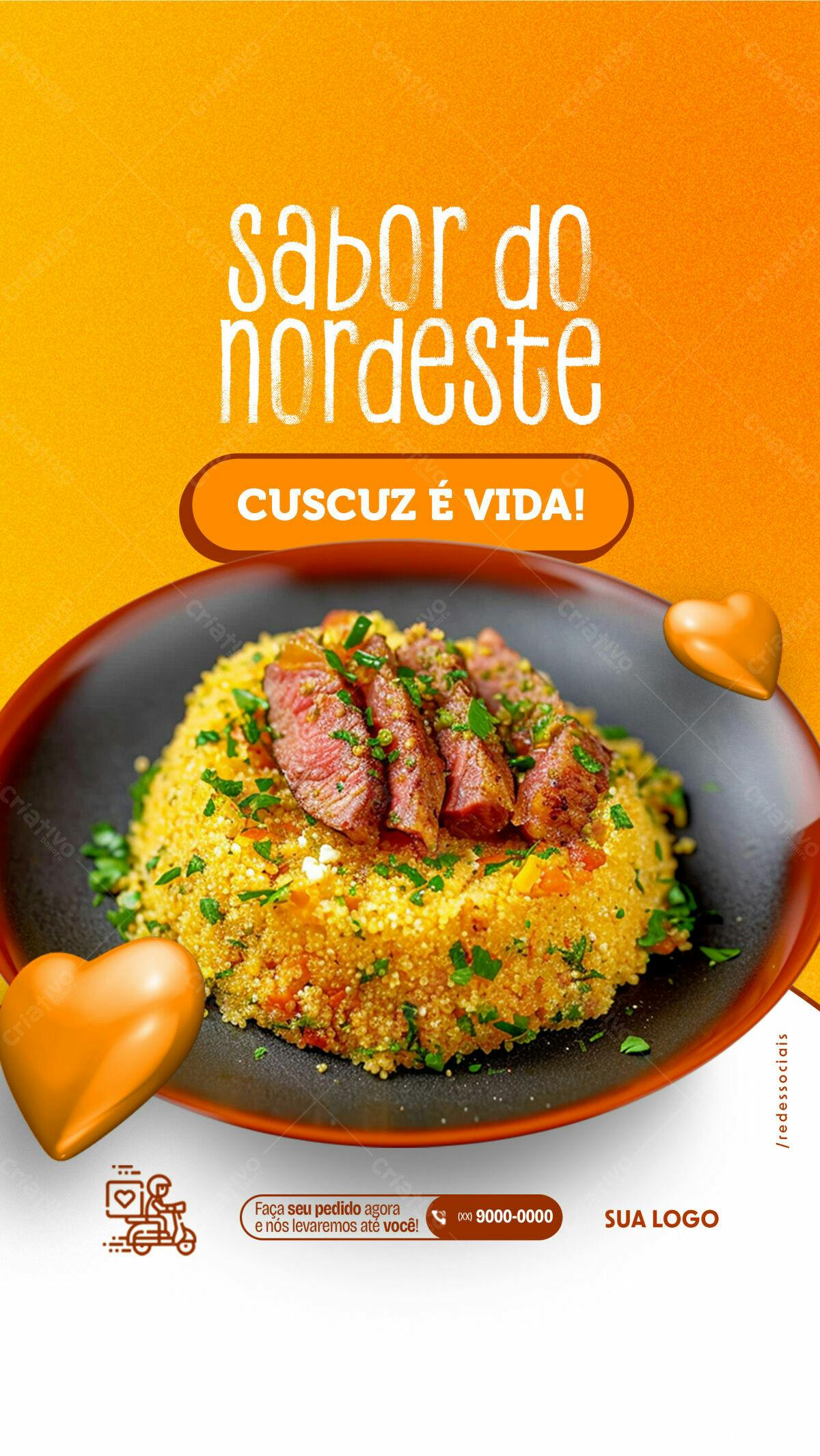 Flyer para Delivery de Cuscuz Nordestino PSD Editável