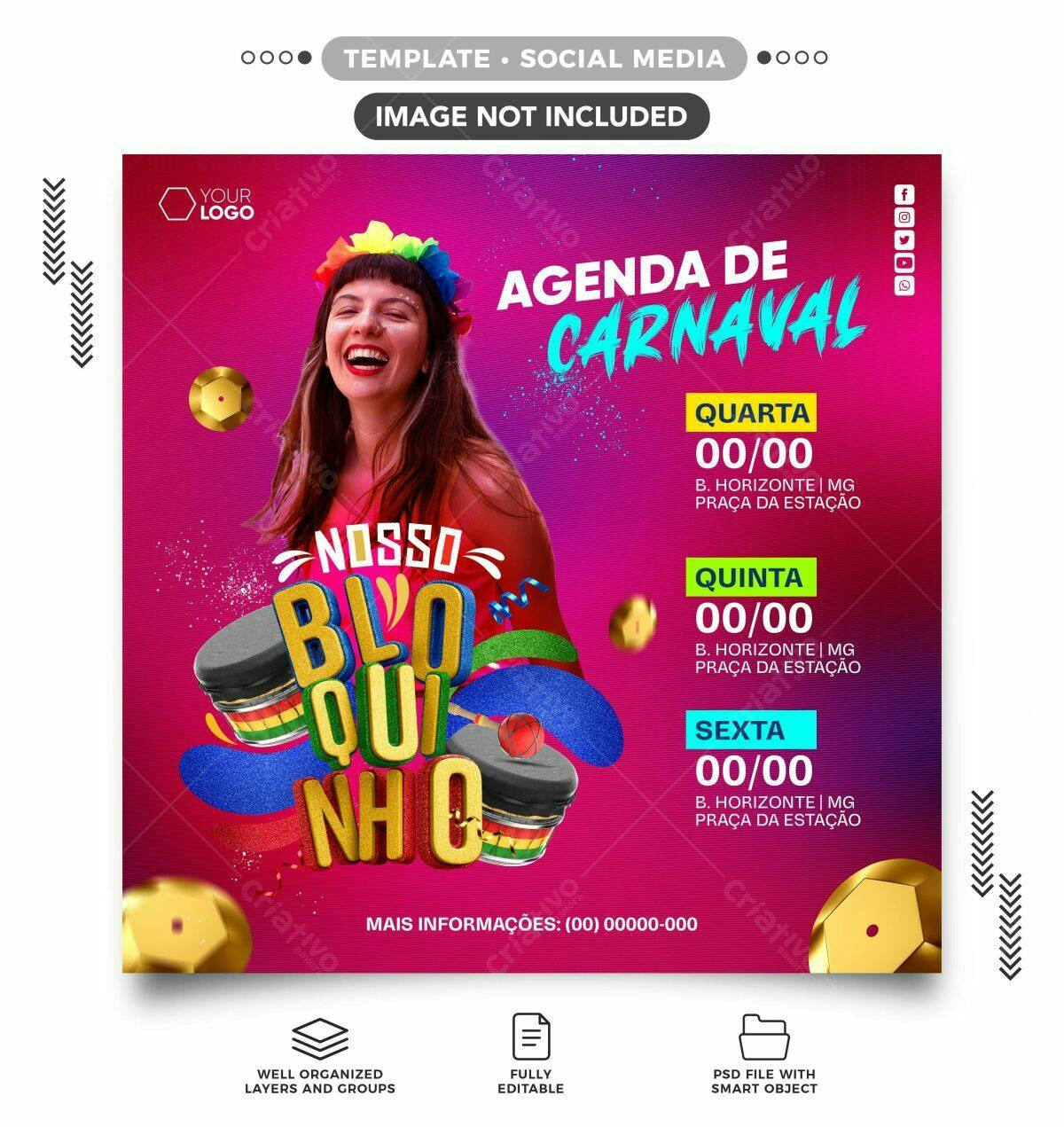 Flyer Carnaval PSD Editável