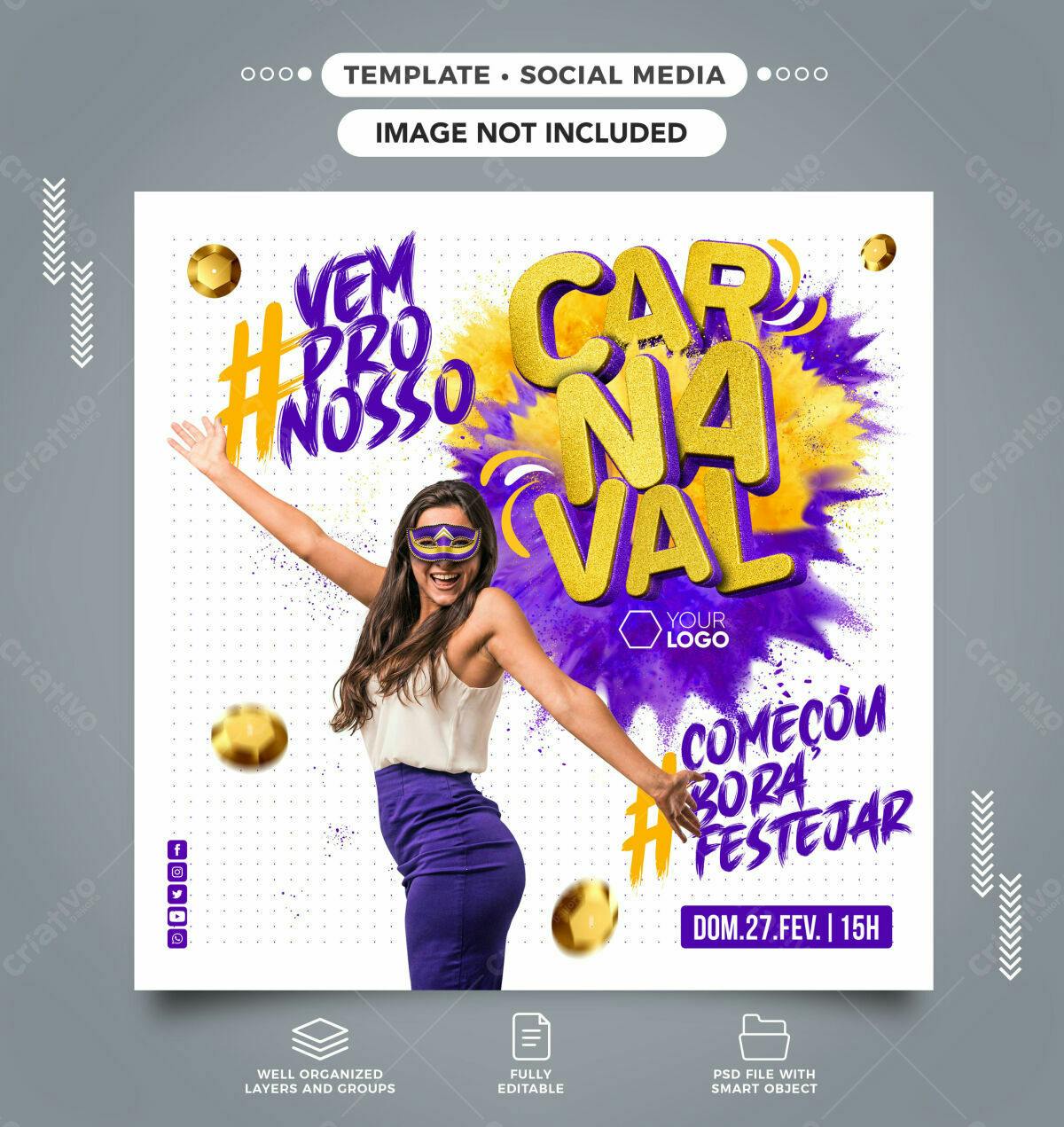 Flyer Carnaval PSD Editável