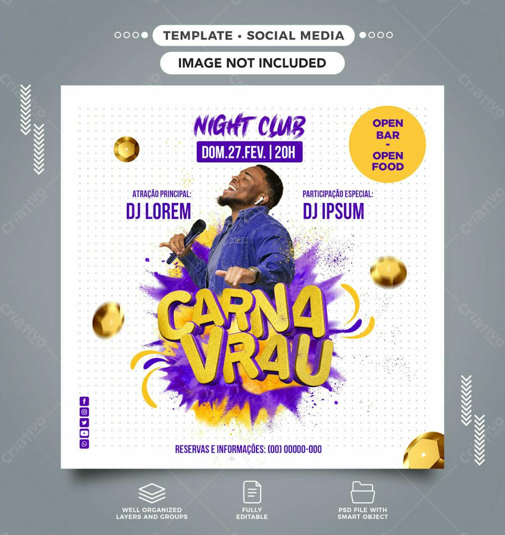 Social Media Carna Vrau Show Template Feed