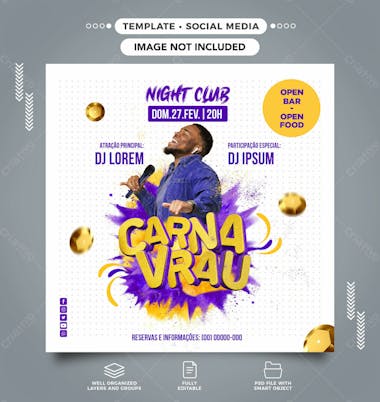 Social media carna vrau show template feed