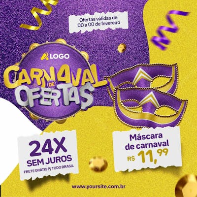 Social Media Carnaval De Ofertas Template Feed