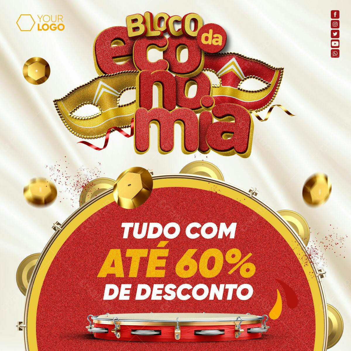 Flyer Bloco da Economia PSD Editável