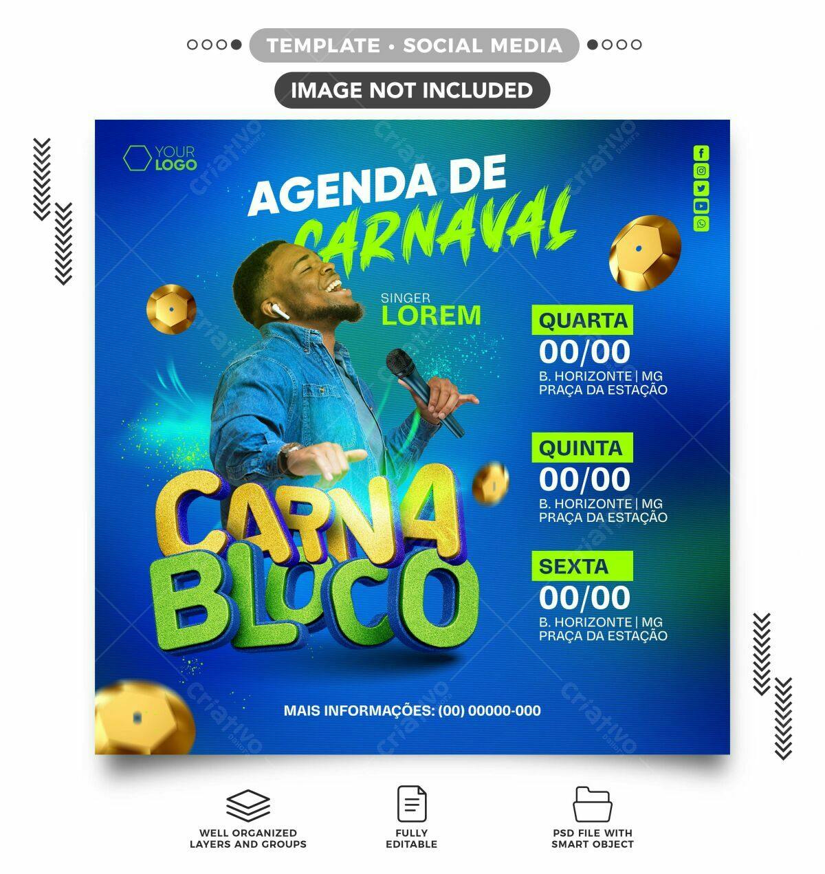 Flyer Carnaval PSD Editável