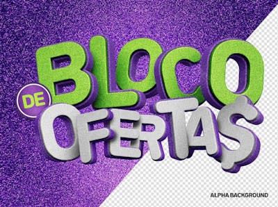 Logo 3D Bloco De Ofertas
