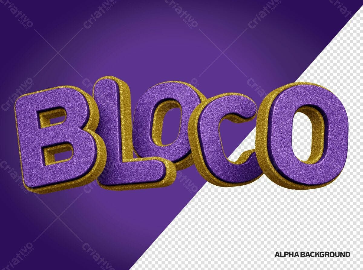 Selo 3D decorativo roxa e dourado com glitter