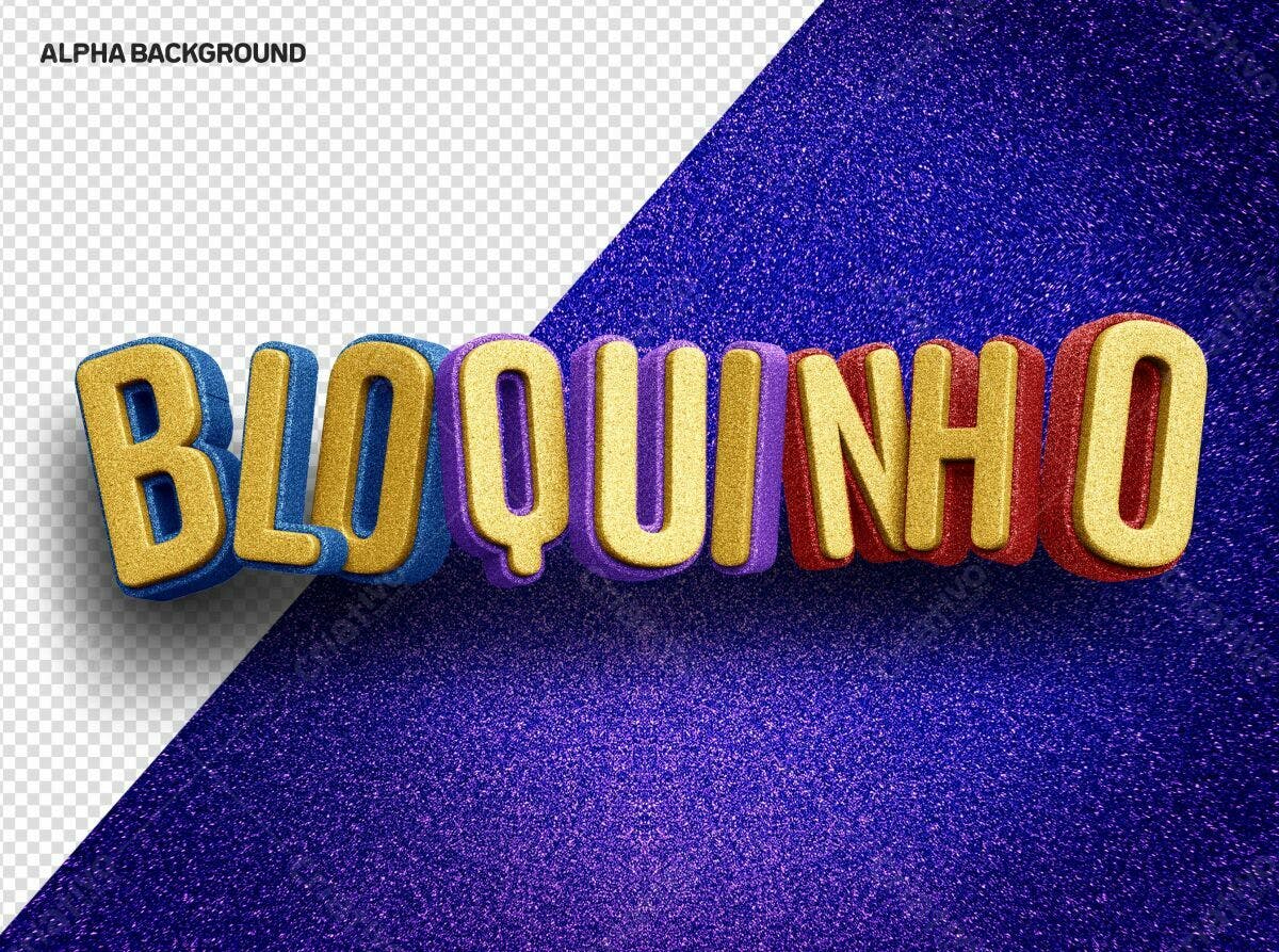Selo 3D decorativo dourado azul vermelho e roxo