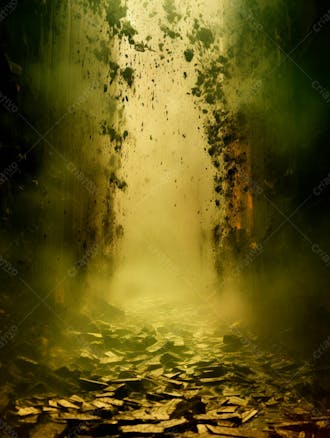 Imagem de fundo, explosão de fumaça e nuvens em tons verdes 21