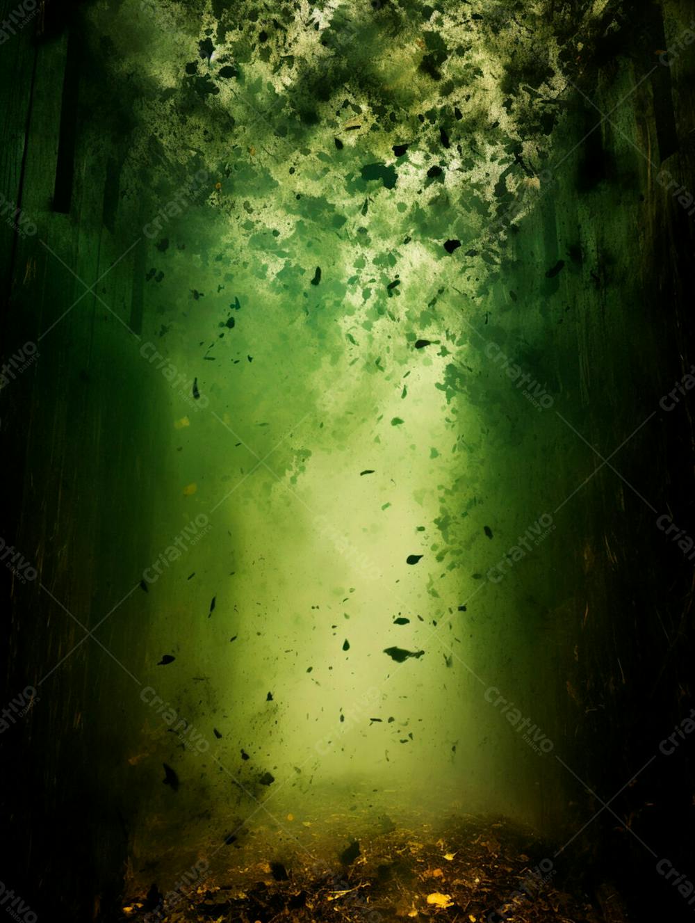 Imagem De Fundo, Explosão De Fumaça E Nuvens Em Tons Verdes 23