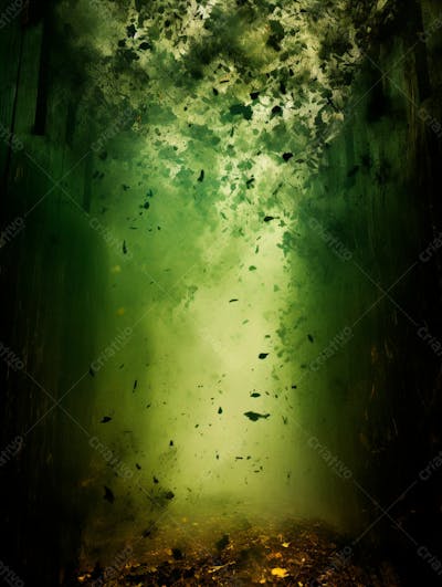 Imagem De Fundo, Explosão De Fumaça E Nuvens Em Tons Verdes 23