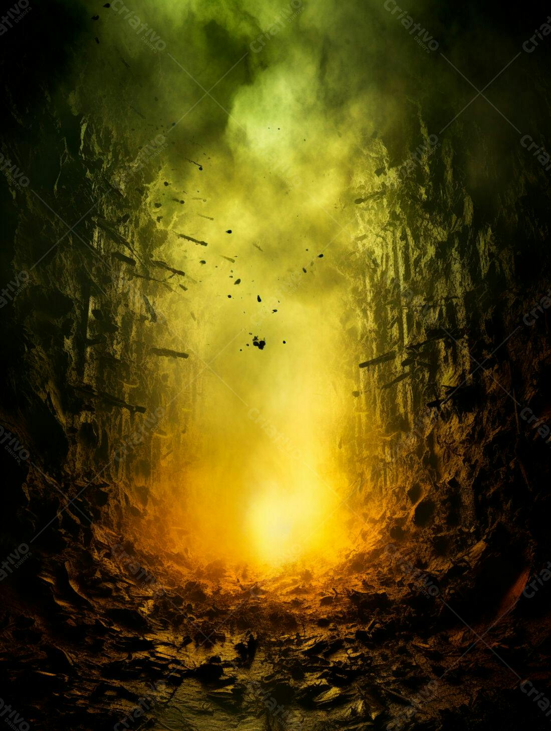 Abismo infernal amarelo e verde